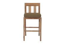 Set of 2 Chatsworth Outdoor Teak Armless Counter Stool. Sunbrella Cushion.