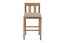 Set of 2 Chatsworth Outdoor Teak Armless Counter Stool. Sunbrella Cushion.