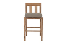 Set of 2 Chatsworth Outdoor Teak Armless Counter Stool. Sunbrella Cushion.