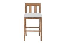 Set of 2 Chatsworth Outdoor Teak Armless Counter Stool. Sunbrella Cushion.