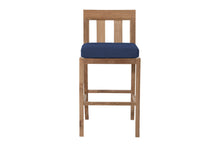 Set of 2 Chatsworth Outdoor Teak Armless Counter Stool. Sunbrella Cushion.