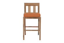 Set of 2 Chatsworth Outdoor Teak Armless Counter Stool. Sunbrella Cushion.