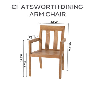 9 pc Chatsworth Teak Dining Set with Expansion Table. Sunbrella Cushion.