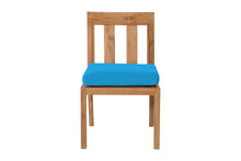 Set of 2 Chatsworth Teak Outdoor Dining Armless Chair. Sunbrella Cushion.