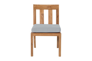 Set of 2 Chatsworth Teak Outdoor Dining Armless Chair. Sunbrella Cushion.