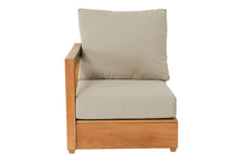 Chatsworth Teak Outdoor Left Arm Chair. Sunbrella Cushion