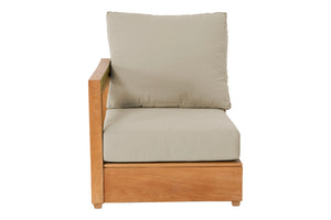 Chatsworth Teak Outdoor Left Arm Chair. Sunbrella Cushion