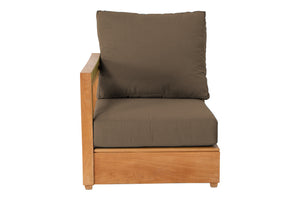 Chatsworth Teak Outdoor Left Arm Chair. Sunbrella Cushion