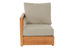 Chatsworth Teak Outdoor Left Arm Chair. Sunbrella Cushion