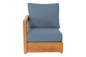 Chatsworth Teak Outdoor Left Arm Chair. Sunbrella Cushion