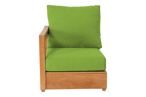 Chatsworth Teak Outdoor Left Arm Chair. Sunbrella Cushion