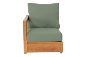 Chatsworth Teak Outdoor Left Arm Chair. Sunbrella Cushion