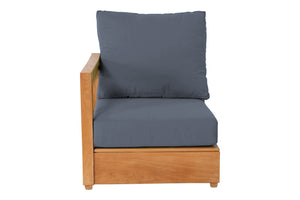 Chatsworth Teak Outdoor Left Arm Chair. Sunbrella Cushion