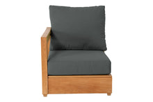 Chatsworth Teak Outdoor Left Arm Chair. Sunbrella Cushion