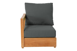 Chatsworth Teak Outdoor Left Arm Chair. Sunbrella Cushion