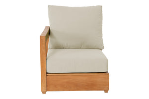Chatsworth Teak Outdoor Left Arm Chair. Sunbrella Cushion