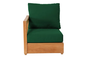 Chatsworth Teak Outdoor Left Arm Chair. Sunbrella Cushion
