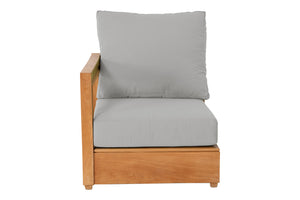 Chatsworth Teak Outdoor Left Arm Chair. Sunbrella Cushion