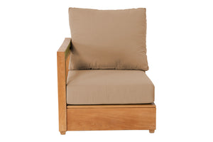 Chatsworth Teak Outdoor Left Arm Chair. Sunbrella Cushion