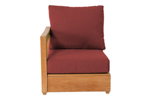 Chatsworth Teak Outdoor Left Arm Chair. Sunbrella Cushion