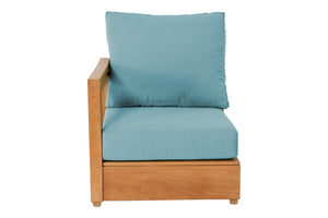 Chatsworth Teak Outdoor Left Arm Chair. Sunbrella Cushion