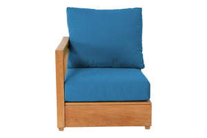 Chatsworth Teak Outdoor Left Arm Chair. Sunbrella Cushion