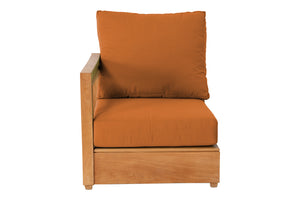 Chatsworth Teak Outdoor Left Arm Chair. Sunbrella Cushion