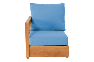 Chatsworth Teak Outdoor Left Arm Chair. Sunbrella Cushion