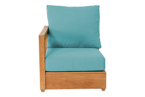 Chatsworth Teak Outdoor Left Arm Chair. Sunbrella Cushion