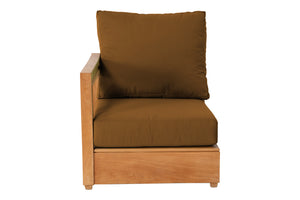 Chatsworth Teak Outdoor Left Arm Chair. Sunbrella Cushion