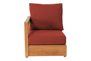 Chatsworth Teak Outdoor Left Arm Chair. Sunbrella Cushion