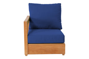 Chatsworth Teak Outdoor Left Arm Chair. Sunbrella Cushion