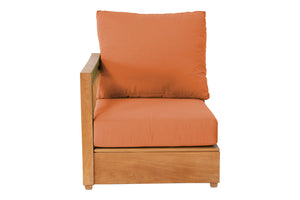 Chatsworth Teak Outdoor Left Arm Chair. Sunbrella Cushion