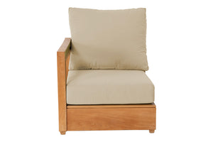 Chatsworth Teak Outdoor Left Arm Chair. Sunbrella Cushion