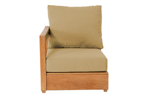 Chatsworth Teak Outdoor Left Arm Chair. Sunbrella Cushion