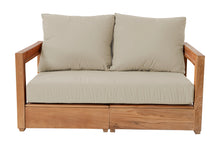 Chatsworth Teak Outdoor Loveseat. Sunbrella Cushion