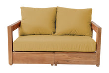 Chatsworth Teak Outdoor Loveseat. Sunbrella Cushion