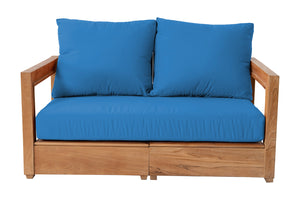 Chatsworth Teak Outdoor Loveseat. Sunbrella Cushion