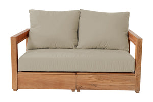Chatsworth Teak Outdoor Loveseat. Sunbrella Cushion