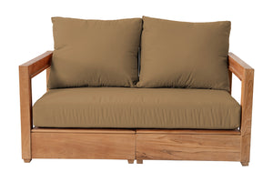 Chatsworth Teak Outdoor Loveseat. Sunbrella Cushion