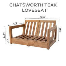 Chatsworth Teak Outdoor Loveseat. Sunbrella Cushion