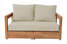 Chatsworth Teak Outdoor Loveseat. Sunbrella Cushion