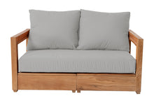 Chatsworth Teak Outdoor Loveseat. Sunbrella Cushion