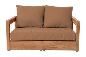 Chatsworth Teak Outdoor Loveseat. Sunbrella Cushion