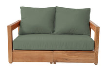Chatsworth Teak Outdoor Loveseat. Sunbrella Cushion