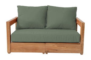 Chatsworth Teak Outdoor Loveseat. Sunbrella Cushion