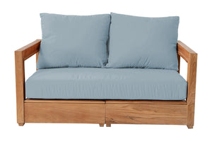 Chatsworth Teak Outdoor Loveseat. Sunbrella Cushion