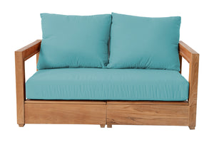 Chatsworth Teak Outdoor Loveseat. Sunbrella Cushion