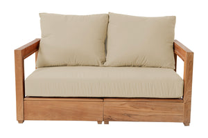 Chatsworth Teak Outdoor Loveseat. Sunbrella Cushion