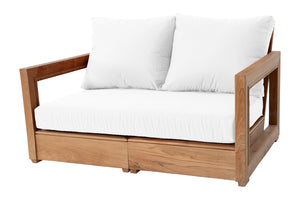 Chatsworth Teak Outdoor Loveseat. Sunbrella Cushion